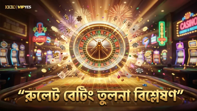 রুলেটের বেটিং অপশন এবং সম্ভাব্যতা তুলনামূলক বিশ্লেষণ।